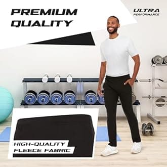 Ultra Performance 3 Pack Mens Sweatpants, Wide Leg Open Bottom Lounge Sweat Pants for Men