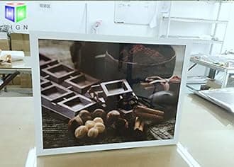 HKSIGN A4 Wall Mounted White color Aluminum Snap Clip Frame Advertising Display Led Light Box Sign [Energy Class A+++]