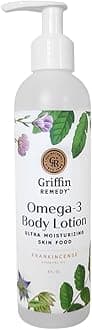 Griffin Remedy Omega-3 Body Lotion-Frankincense Essential Oils and Organic MSM, Ultra Moisturizing, All Natural, Paraben Free, Sulfate Free 8 fl oz