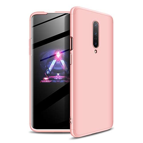 HMTECHUS OnePlus 7 Pro Case Shockproof 2 in 1 Hard PC Plastic Material Anti-Scratch Bumper Full Body Coverage Protection Ultra-Thin Cover for OnePlus 7 Pro 2 in 1 PC Rose Gold AD
