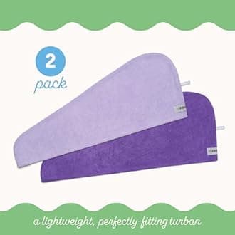 Turbie Twist Microfiber Hair Towel (2 Pack) Light Purple - Dark Purple Frustration Free Packaging