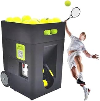 Portable Tennis Ball Machine, Intelligent Automatic Ball Throwing Machine, with Remote Control & APP, Adjustable Launch Angle, 50 Balls, for Beginners Solo Training Sports