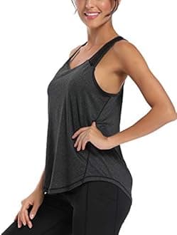 Aeuui Womens Workout Tops for Women Racerback Tank Tops Mesh Yoga Shirts Athletic Running Tank Tops Sleeveless Gym Clothes