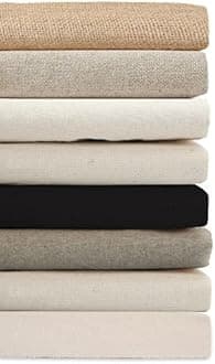 100% Cotton Canvas,Calico & Cotton Linen Mix Fabric for Craft,Paint,Patchwork,Apparel & Light Upholstery.Neotrim Natural Fibres,Unbleached & Eco-Friendly Vegan Material, Duck Canvas, Sample