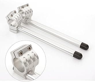 48mm 7/8" Motorcycle Aluminum CNC Regular Fork Tube Clip On Handlebar Replaceable Fit for CBR600RR F5 05-06 CBR600RR 07-15 Universal Bike Cafe Racer Silver