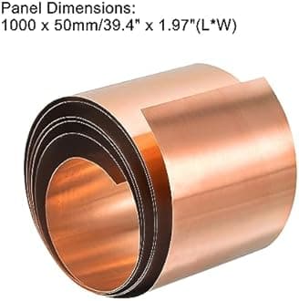 uxcell Copper Sheet Roll, Metal Foil Plate 1000mm x 50mm x 0.5mm