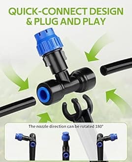 HIRALIY 210FT Drip Irrigation Kits for Plants, New Quick Connector Garden Watering System, Saving Water Automatic Irrigation Equipment for Patio Lawn