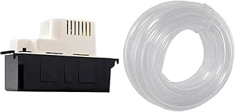 VCMA-15ULS 115 Volt, 65 GPH, 1/50 HP Automatic Condensate Removal Pump with Safety Switch, White/Black, 554405 & EZ-FLO 3/8 Inch ID PVC Clear Vinyl Tubing, 20 Foot Length, 98566