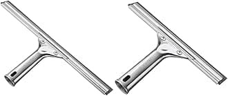 Professional 12" & 8" Stainless Steel Window Squeegee Cleaning Bundle - Heavy Duty Window & Glass Cleaning Supplies