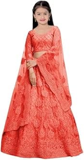 Suppar Sleave Traditional Ethnic Wear for Girls Designer Embroidered Kids Lehenga Choli