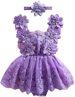 Newborn Baby Girl Romper Dress Infant Sleeveless Lace Floral Romper Bodysuit Baby Girl Summer Clothes Outfits