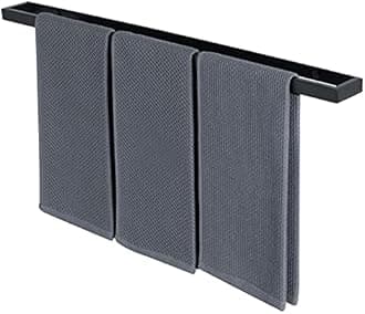 Sayayo 28 Inch Bathroom Towel Holder Black Towel Rail Hand Towel Ring SUS304 Stainless Steel Wall Mounted, Screw Fixing, EGJF070-B