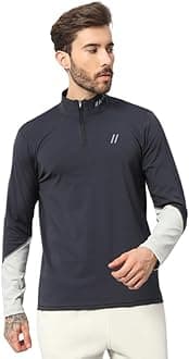 - Polyester Full Sleeve Compression High Turtle Neck Sports Jersey T Shirt for Men - Quick Dry Fit Gym Workout Top for Running, Swimming, Training, Cycling, Football, Badminton