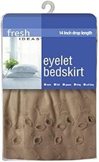 Fresh Ideas Ruffled Eyelet Bedskirt, Queen, Mocha