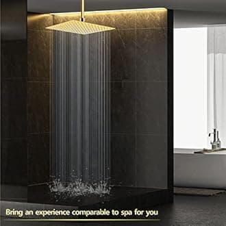 Voolan Rain Shower head, High Pressure Shower Head Made of 304 Stainless Steel, Relaxed Shower Experience Even at Low Water Flow and Pressure(8" Gold)