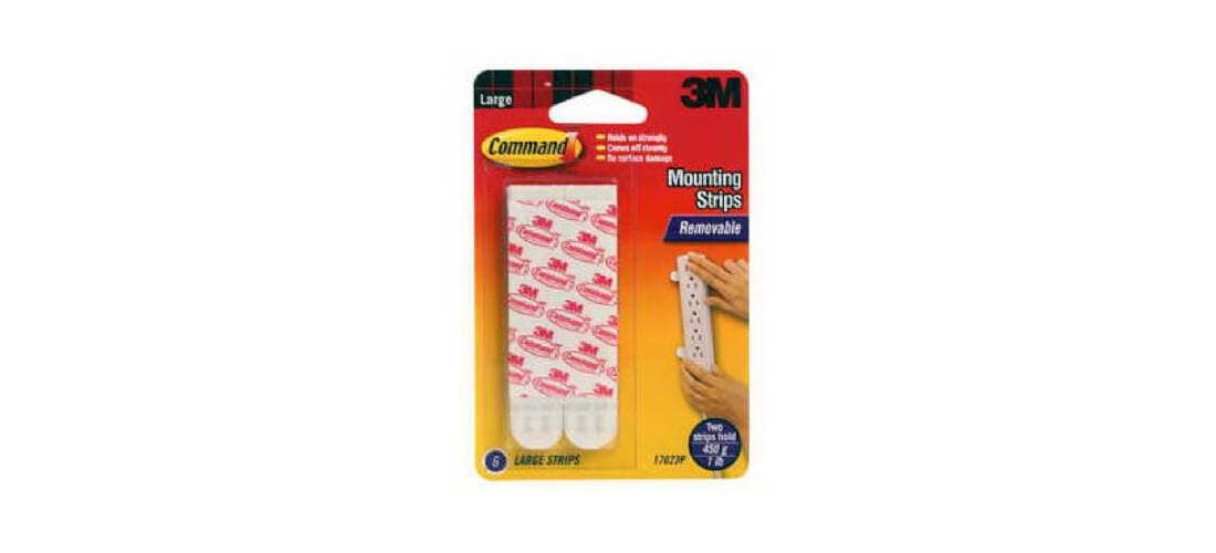 Large Adhesive and Mounting Refill Strips, 8 Strips - Damage Free Hanging - Holds up to 4.4 kg