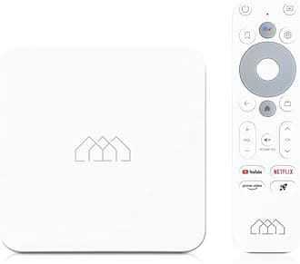 FitSpark MyTV 4K Dolby Audio Google TV Box with Google Assistant Android 12 Voice Remote Chromecast Compatible 2GB DDR-32GB eMMC HDMI1.4 /Ethernet LAN/USB-C/2 x USB-A/3.5mm AV/Optical Audio/MicroSD