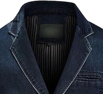 Mens Three Button Denim Suit Jacket Slim Fit Autumn Blazer Sport Coat Lapel Vintage Jean Suits Jackets