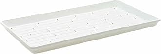 Microgreen 1020 Trays, White 10 Pack, Extra Strength with Holes Shallow