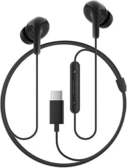 Type-C in-Ear Earphones with 12.4mm Drivers, HD Microphone, and IP54 Dust & Water Resistance,(Black)