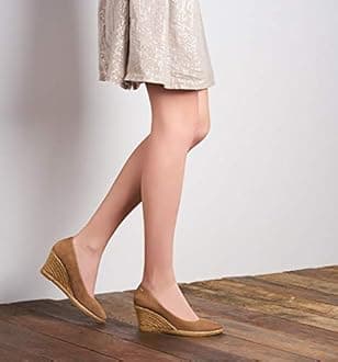 VISCATA Roses Espadrille Suede Wedges Spain Handmade 2 ½” Heel Women's Pumps with Soft, Premium Suede Upper and 100% Natural Jute Midsole for All Occasions: Casual, Work, Party