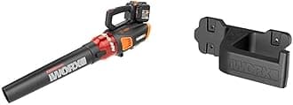 Worx 40V Turbine Leaf Blower Cordless with Battery and Charger, Brushless Motor Blowers for Lawn Care, Compact and Lightweight Cordless Leaf Blower WG584 – 2 Batteries & Charger Included | WORX WA0138 Wall Mount Tool Holder
