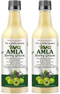 VG Health Organics Amla Berry Green | Pure Amla Juice - Pack of 2 x 500 ml | Rich in Vitamin C | Immunity Booster, Hair & Skin Health, Body Detox | 100% Natural, No Added Sugar