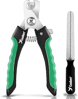 Dog Nail Clippers Professional Pet Nail Clipper Suitable for Cats, Rabbits and Guinea Pigs - Safety Lock/Protective Guard to Avoid Over Cutting (Green, Medium to Small)