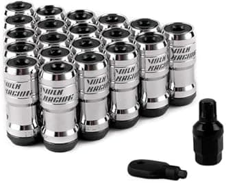 Volk Racing Concealed Heptagon Formula Steel Wheels Lock Lug Nuts Acorn Rim Close End M12x1.25 M12x1.5 Burning Blue 20Pcs/Set (Color : Black, Size : M12x1.5)