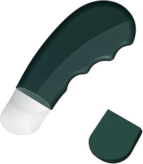 Blackhead Remover，Silicone Black head Remover，Stainless Steel Facial Scraper Tool， Black Head Extractor with Silicone Dust Cover ，Safe Clean Skin Spatula for Men and Women（Dark Green）