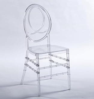 KATBOC Clear Acrylic Chiavari Chairs, Modern Dining Chairs Set of 20, Accent Event Ghost Chairs for Wedding Party Event Reception Oval High-Back