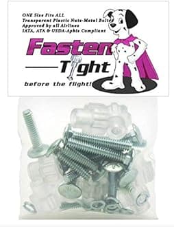 Pet Carrier Fasteners - 8pk Clear Poly Carb Thumbnuts with Steel Bolts in 3 Sizes, Kennel Bolts Nuts