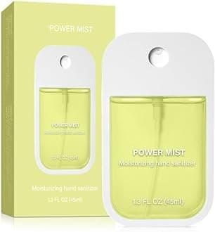 Power Mist Hydrating Hand Sanitizer Spray, Travel-Size 45ml/1.5 Fl oz Portable Cute Multi-Flavor Gentle Sanitizer for Adults (Vanilla flavor)
