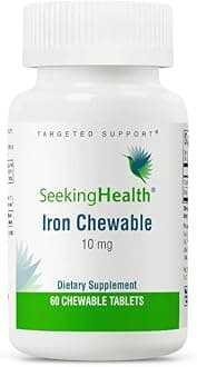 Seeking HealthIron Chewable, with Vitamin C, Supports Healthy Blood and Muscle Development, Vegan and Vegetarian (60 Tablets)*
