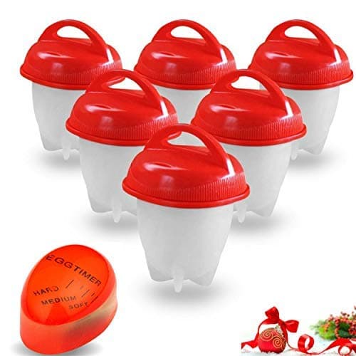 Egg Cooker - hard boiled egg maker without the Shell, Eggies AS SEEN ON TV ready for snack,6 Pack hard boiled egg maker with EGG TIMER.