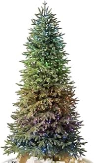 Balsam Hill Silverado Slim - Realistic Narrow Christmas Tree with True Needle Foliage with Premium Stand & Easy Assembly for Indoor Holiday Decorating, Twinkly, 9'