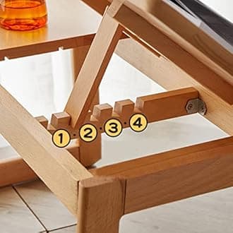 Small Wooden Table Low Floor Table Small Wooden Coffee Table Small Dining Table Laptop Table Adjustable Table Top (Color : Wood Color, Size : 62x35x30cm)