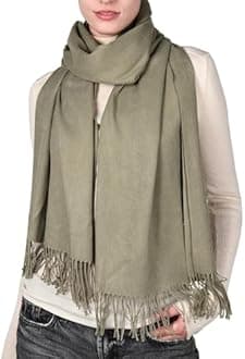 FURTALK Women's Cashmere Feel Pashmina Soft Warm Winter Blanket Scarf, 21-olive, One size