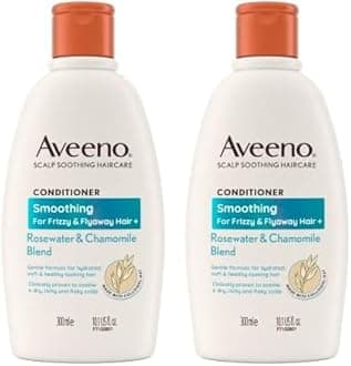 Aveeno Smoothing Rosewater and Chamomile Scalp Soothing Conditioner for Frizzy Hair 300ml (Pack of 2)