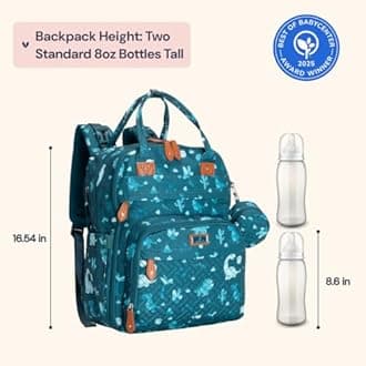 BabbleRoo Diaper Bag Backpack, Baby Nappy Changing Bags Multifunction Waterproof Travel Back Pack