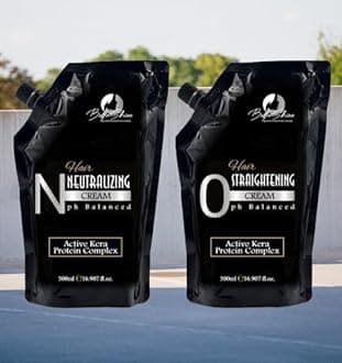 Bellashine Professional Hair Rebonding Cream Kit Permanent Straight 500Ml Each