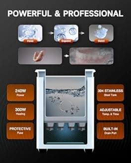 Creworks Professional 10L Ultrasonic Cleaner with Degas, 7-Level Power Adjustable Ultrasound Cleaner, 2.6 gal Digital Ultrasonic Cleaning Machine for Tools Parts Instrument & Jewelry Glasses