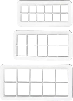 3Pcs White Square Cookie Cutter Set - Geometric Baking Tools for Biscuit, Cake and Fondant | Multi-Size Stainless Steel Cutters Baking Supplies, Cake Decorating Accessories