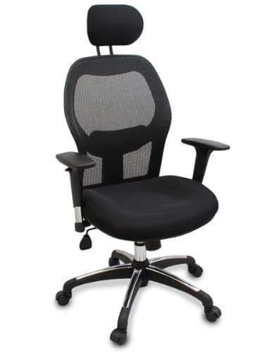 "Walker" Fully Adjustable Mesh Office Computer Chair with Adjustable Lumbar Support, Adjustable Armrests, Adjustable Headrest and Multi-Position Recline Control (Black Wheels)