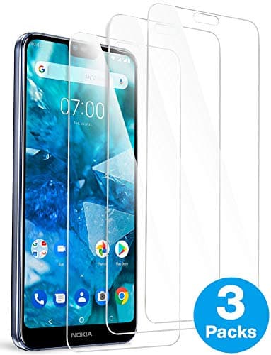 [3 Pack] MEGIVEZ Compatible Nokia 7.1 Screen Protector, Tempered Glass [Bubble Free] [Case Friendly] Anti Scratch Film for Nokia 7.1 Phone, Lifetime Replacement Warranty (Nokia 7.1)