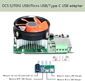 Battery Capacity Tester 150W DC Electronic Load Tester USB Load Tester Color Screen Data Monitoring Constant Current and Constant Voltage etc. 4 Working Modes