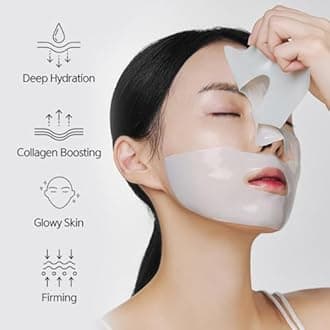 NACIFIC Rice Pepta Collagen Gel Facial Mask (Rice Peptide) 12EA Set | Overnight Hydrogel Care for All Skin Types, Hydrating, Firming, Elasticity, Pore Minimizing, Glass Glow Skin | Korean Beauty