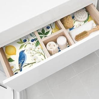 Gersoniel 10 Sheets Drawer Liners for Dresser Scented Drawer Liners Non Adhesive Scented Paper for Fragrant Home Shelf Closet(Lemon Scent,Lemon Pattern)