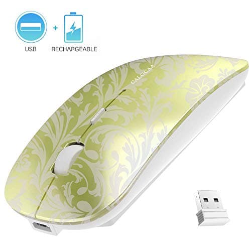 CALOCAA Wireless Mouse Ultra Thin Computer Mouse Mini Portable Office Mobile Mouse Laptop