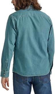 Wrangler mens Iconic Denim Regular Fit Snap Shirt Button Down Shirt